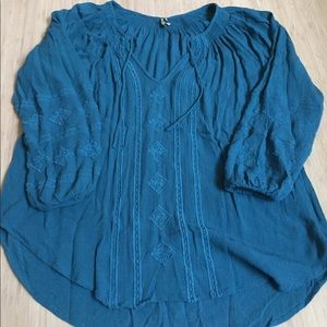 Amuse Society Blue Woven Top